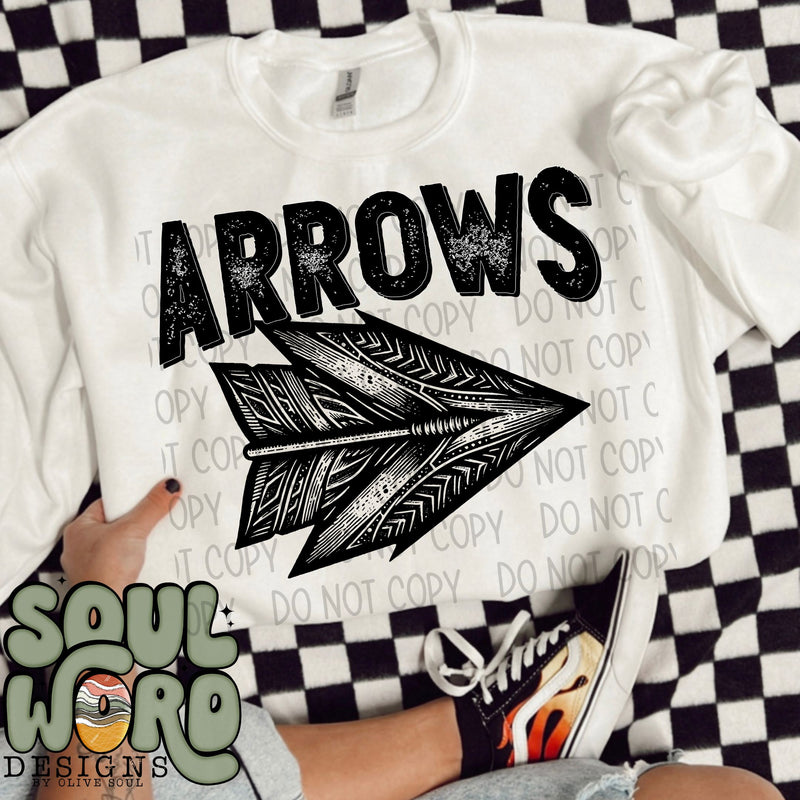 Arrows Mascot Black & White - DIGITAL DOWNLOAD