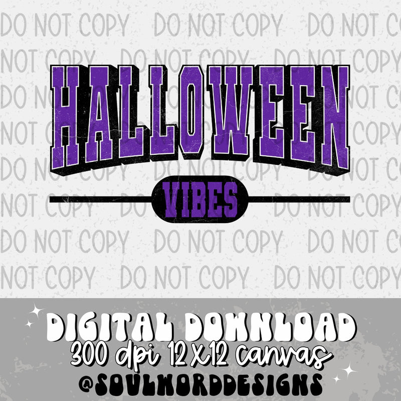 Halloween Vibes Varsity Purple - DIGITAL DOWNLOAD