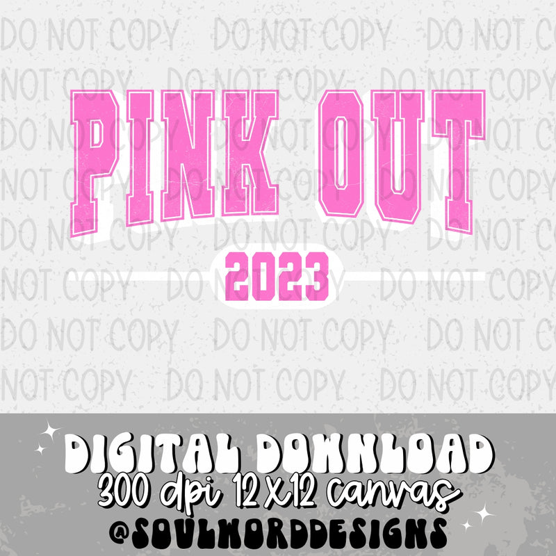 Pink Out 2023 Varsity White - DIGITAL DOWNLOAD