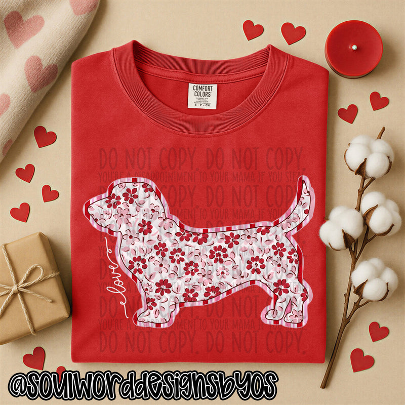 Valentine Faux Quilted Dogs - DIGITAL DOWNLOAD