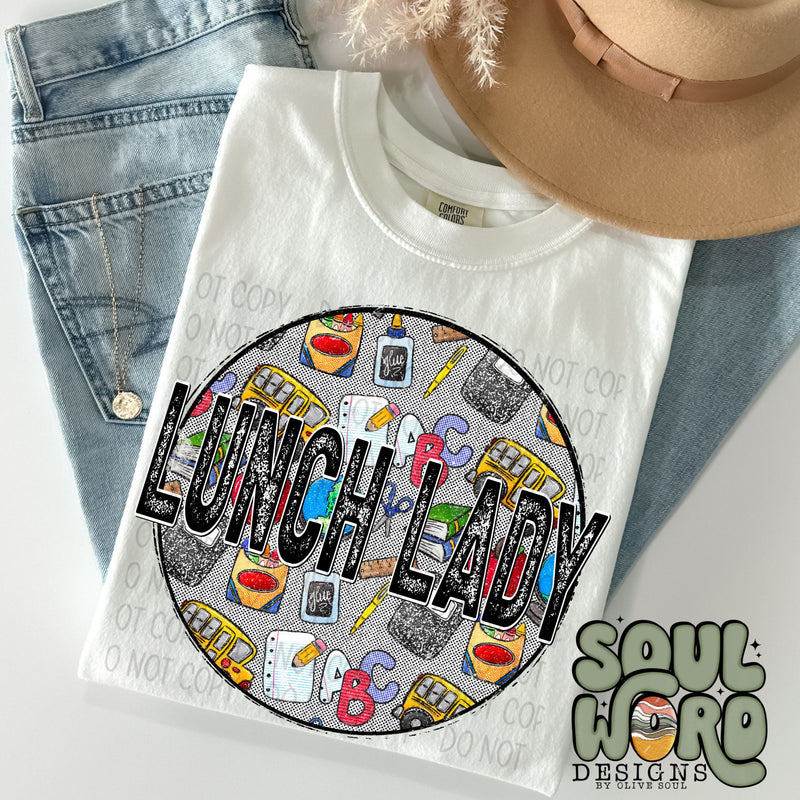 Lunch Lady School Supply Circle - DIGITAL DOWNLOAD