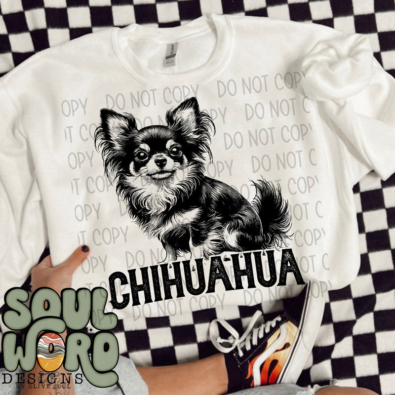 Chihuahua Dog Portrait Single Color - DIGITAL DOWNLOAD