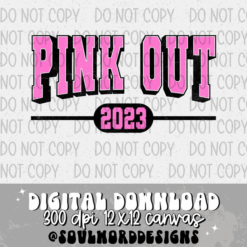 Pink Out Varsity 2023 Black - DIGITAL DOWNLOAD