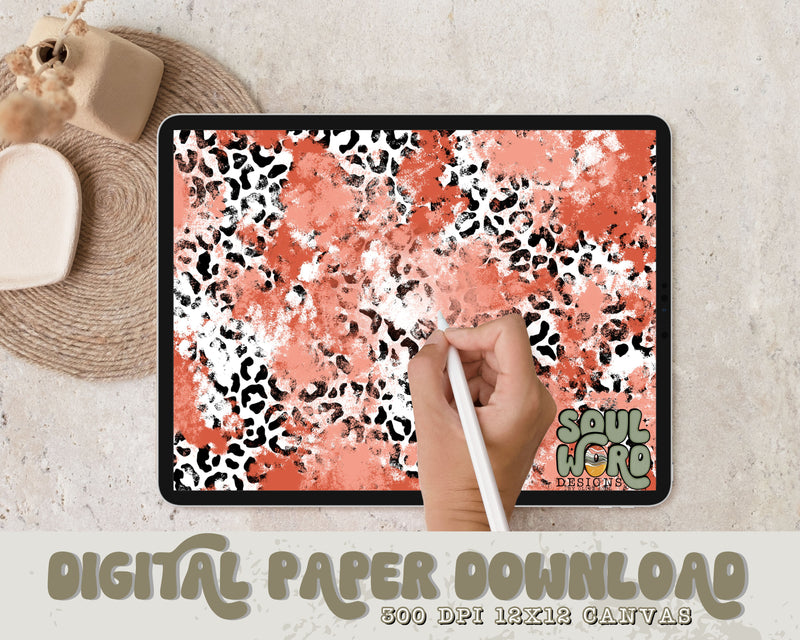 Peachy Mashup 12x12 Digital Paper Design - DIGITAL DOWNLOAD