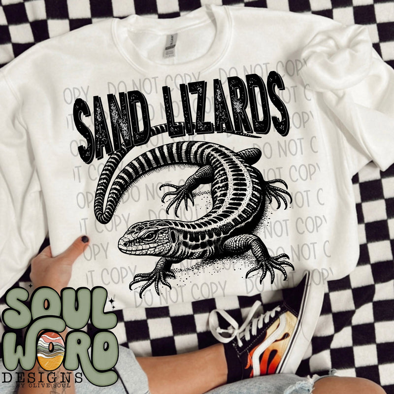 Sand Lizards Mascot Black & White - DIGITAL DOWNLOAD