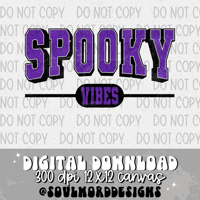 Spooky Vibes Varsity Purple - DIGITAL DOWNLOAD