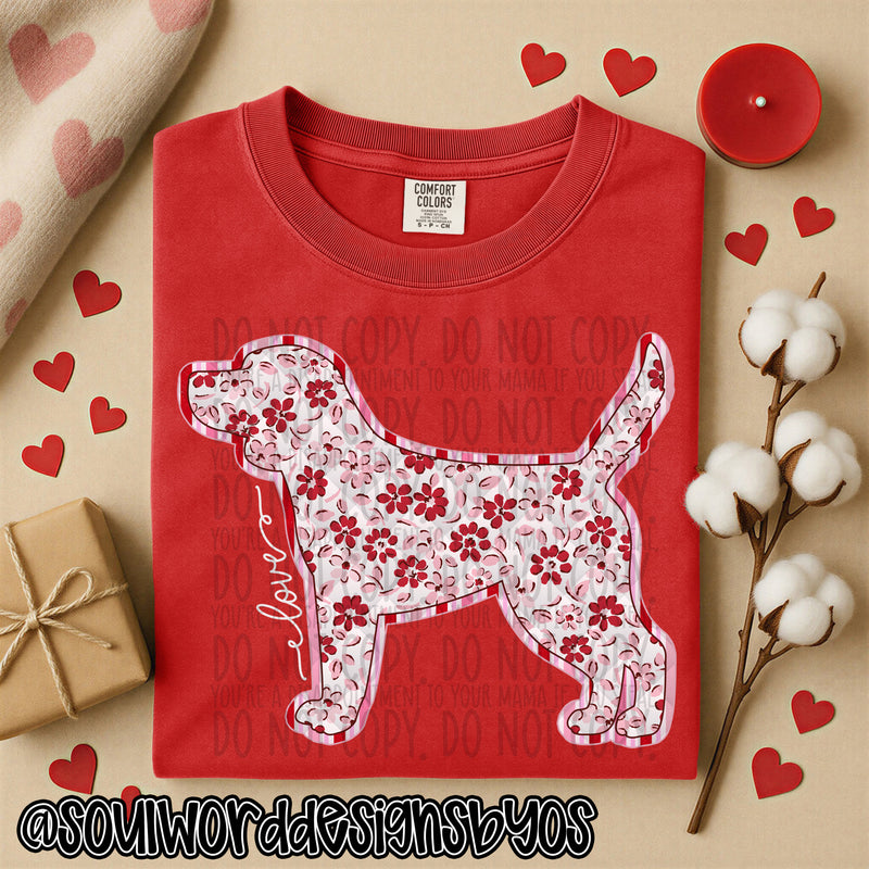 Valentine Faux Quilted Dogs - DIGITAL DOWNLOAD