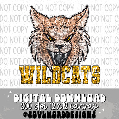 Wildcats Sequin Mascot - DIGITAL DOWNLOAD