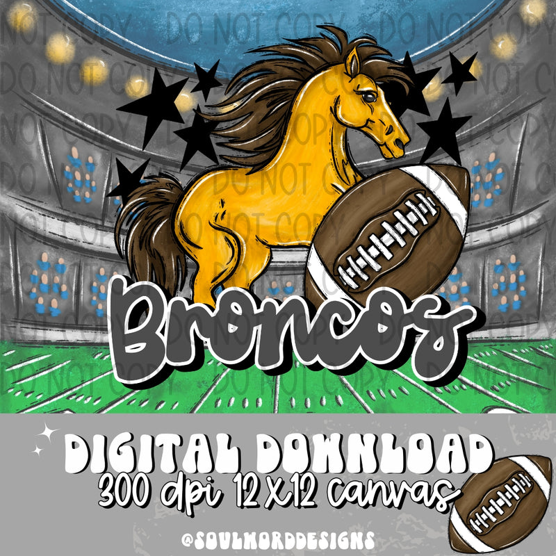 Broncos Mascot Gray - DIGITAL DOWNLOAD