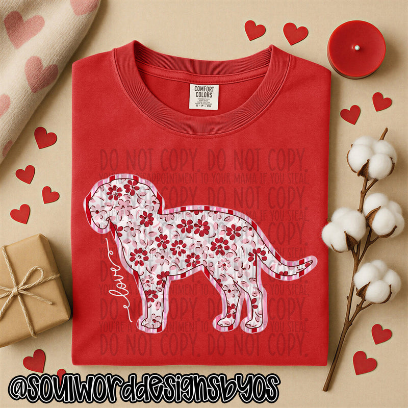 Valentine Faux Quilted Dogs - DIGITAL DOWNLOAD