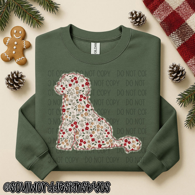 Christmas Faux Quilted Dogs Round 3 - DIGITAL DOWNLOAD