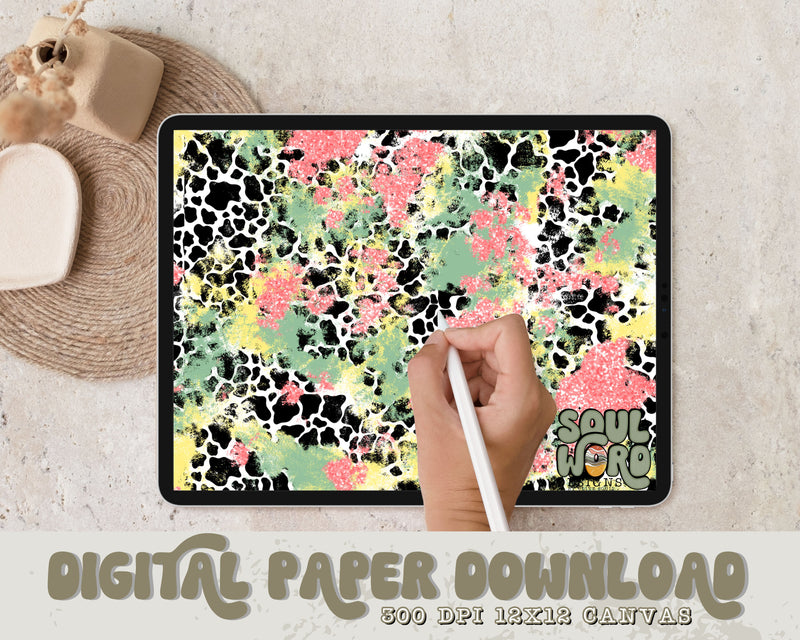 Spring Pop Mashup 12x12 Digital Paper Design - DIGITAL DOWNLOAD