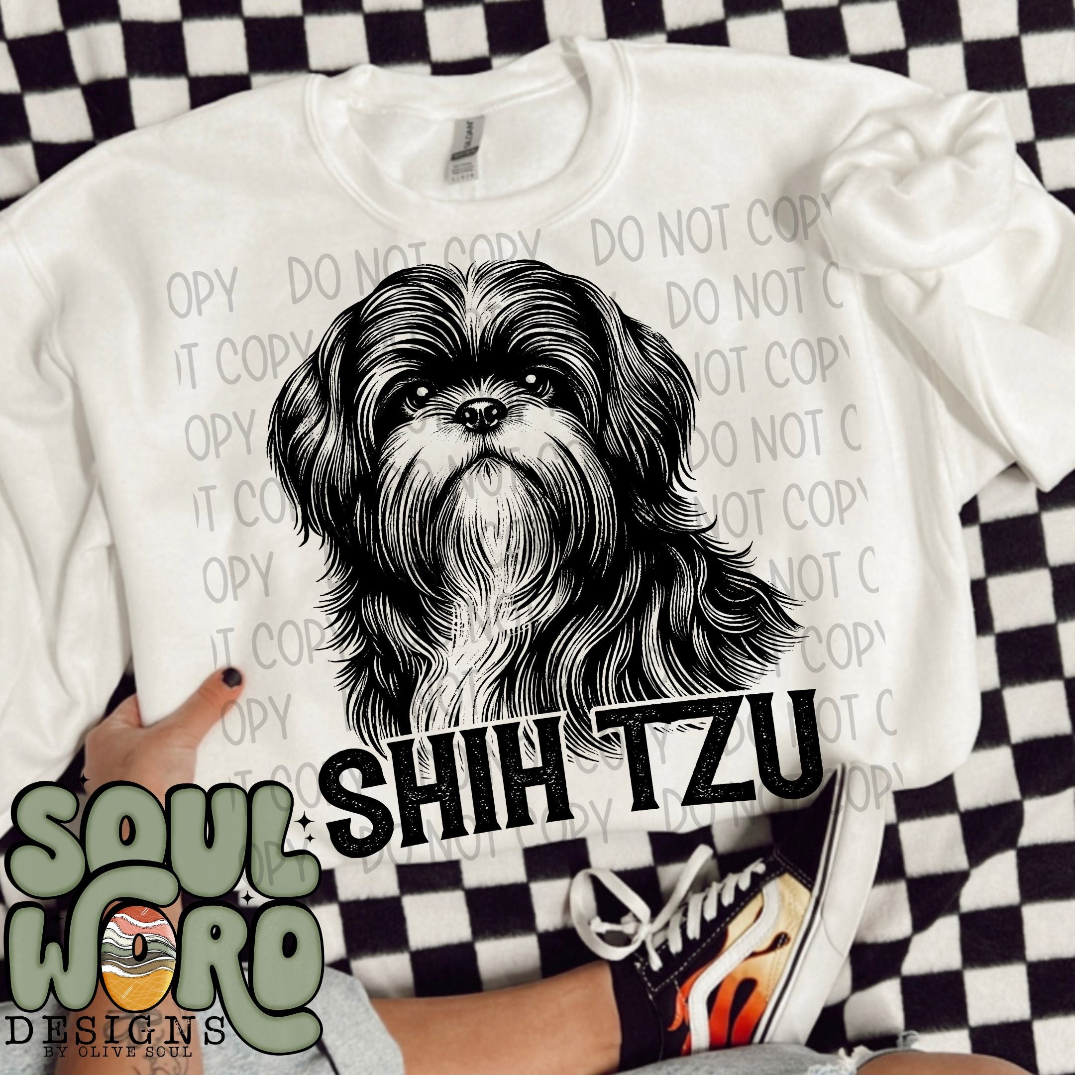 Shih Tzu Dog Portrait Single Color - DIGITAL DOWNLOAD – Olive Soul