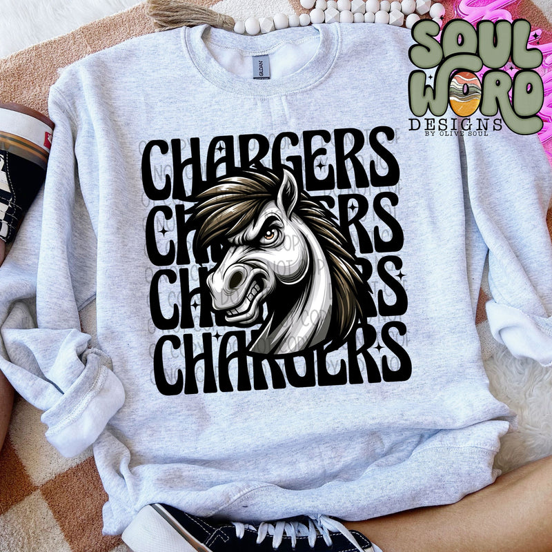 Chargers Horse Winking Mascot - DIGITAL DOWNLOAD