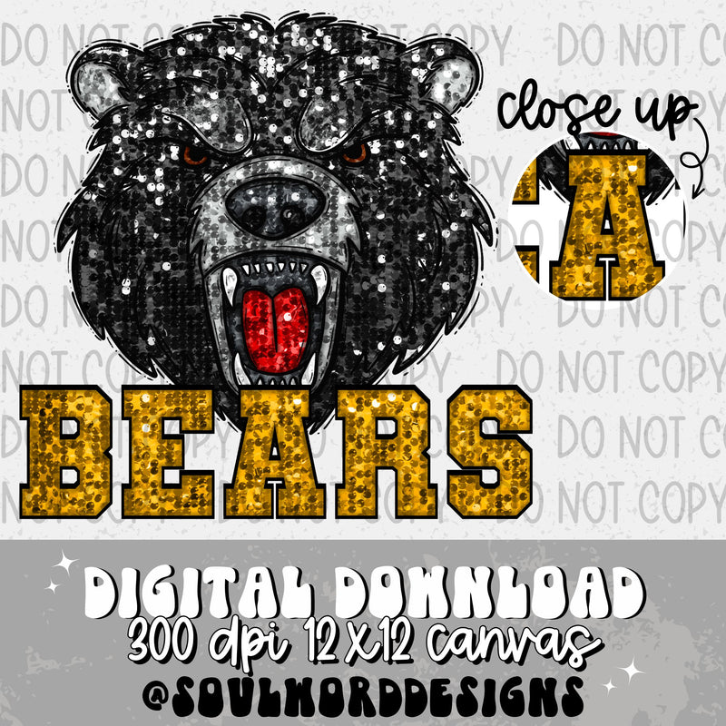 Bears Sequin Mascot - DIGITAL DOWNLOAD