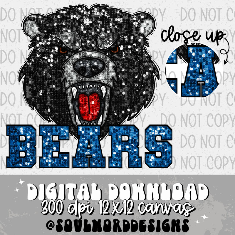 Bears Sequin Mascot - DIGITAL DOWNLOAD