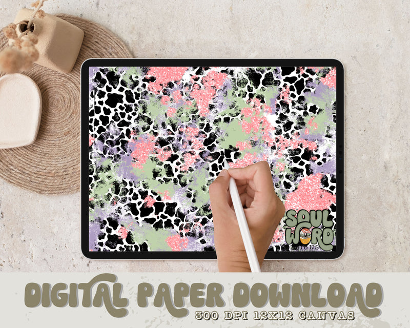 Spring Pastels Mashup 12x12 Digital Paper Design - DIGITAL DOWNLOAD