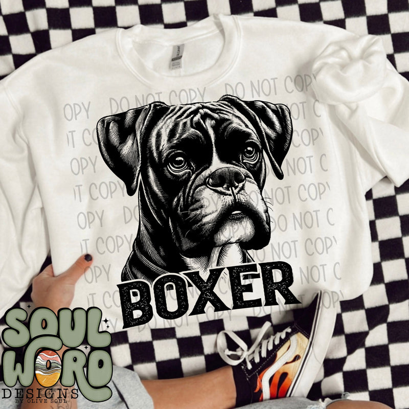 Boxer Dog Portrait Single Color - DIGITAL DOWNLOAD