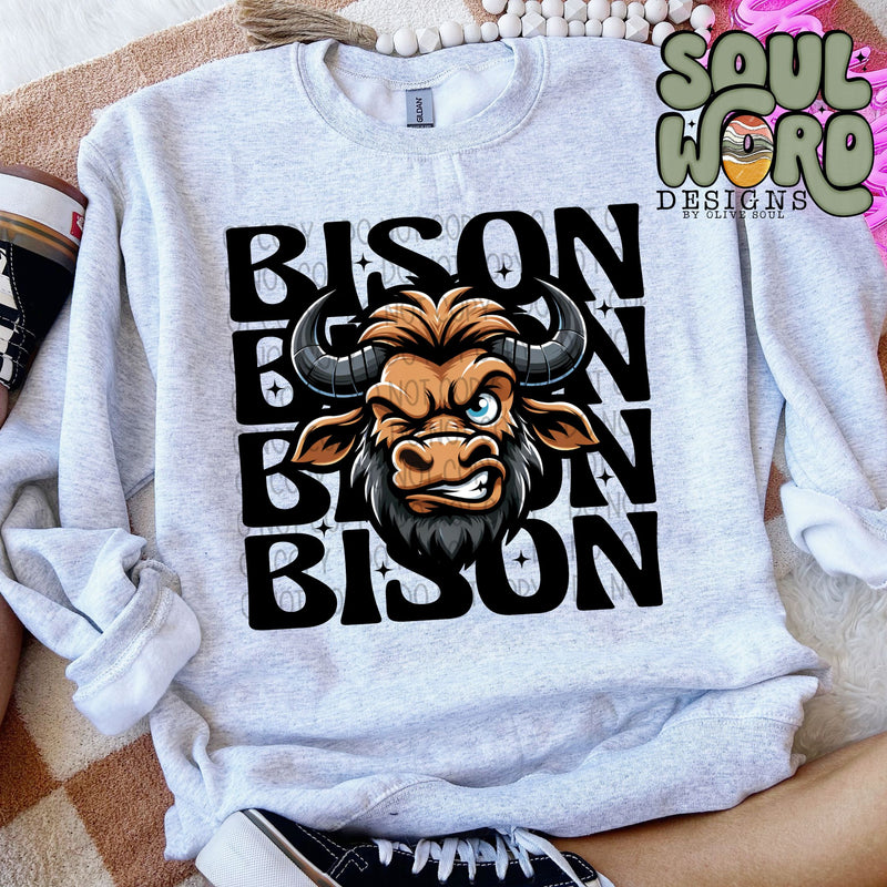 Bison Winking Mascot - DIGITAL DOWNLOAD