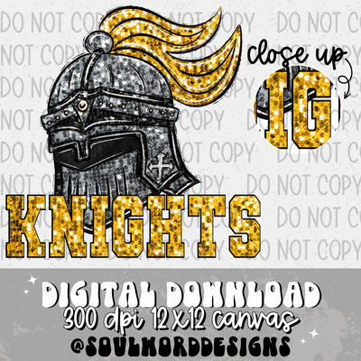 Knights Sequin Mascot - DIGITAL DOWNLOAD