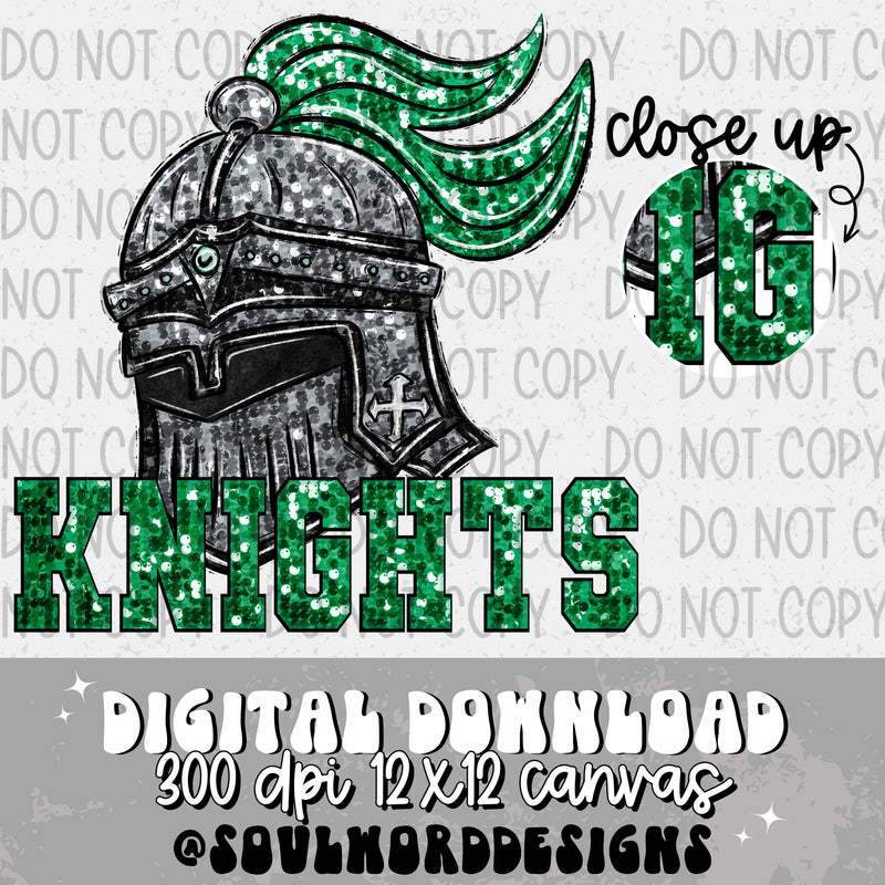 Knights Sequin Mascot - DIGITAL DOWNLOAD