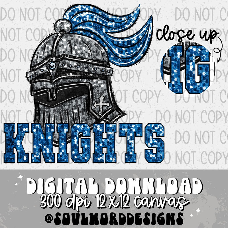 Knights Sequin Mascot - DIGITAL DOWNLOAD