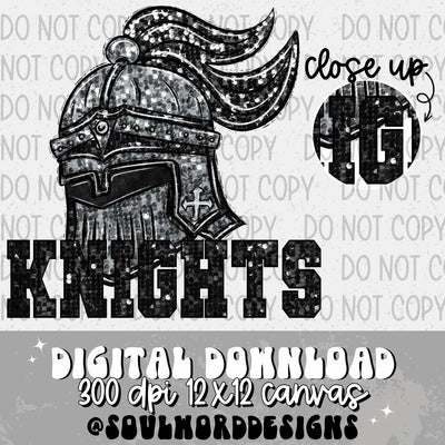 Knights Sequin Mascot - DIGITAL DOWNLOAD