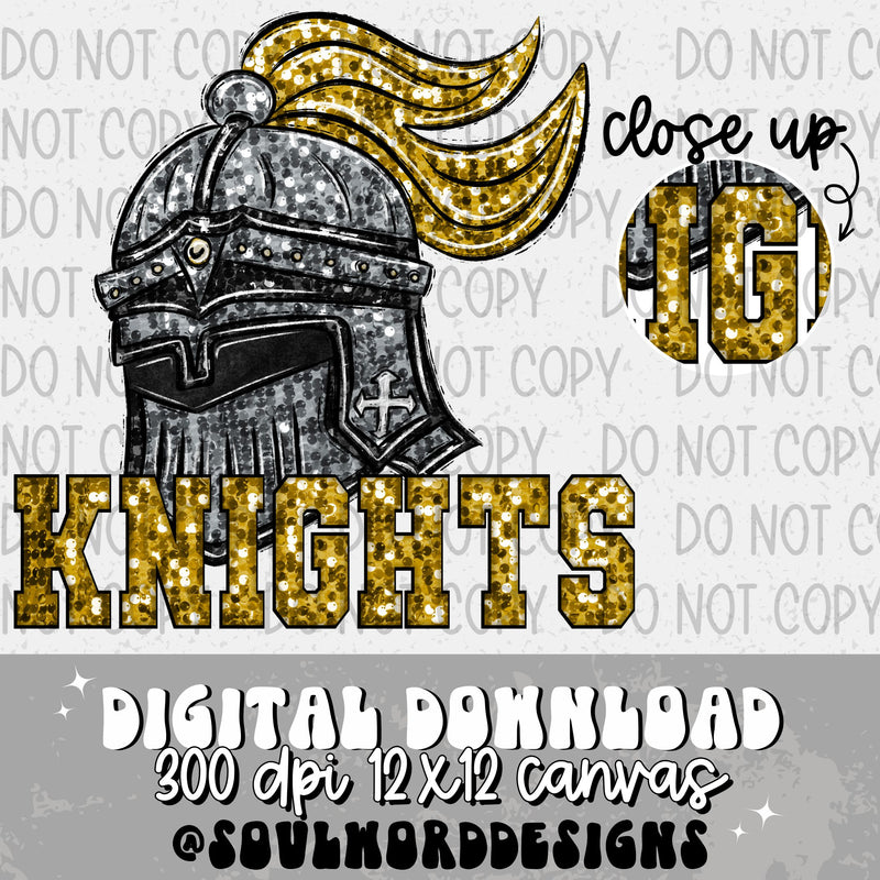 Knights Sequin Mascot - DIGITAL DOWNLOAD