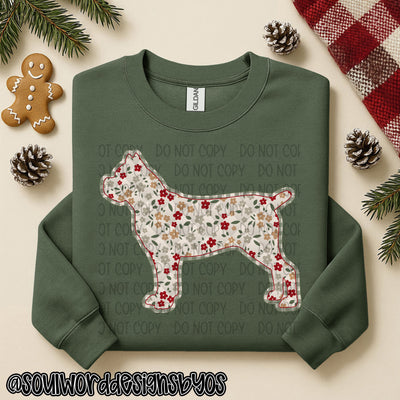 Christmas Faux Quilted Dogs Round 1 - DIGITAL DOWNLOAD