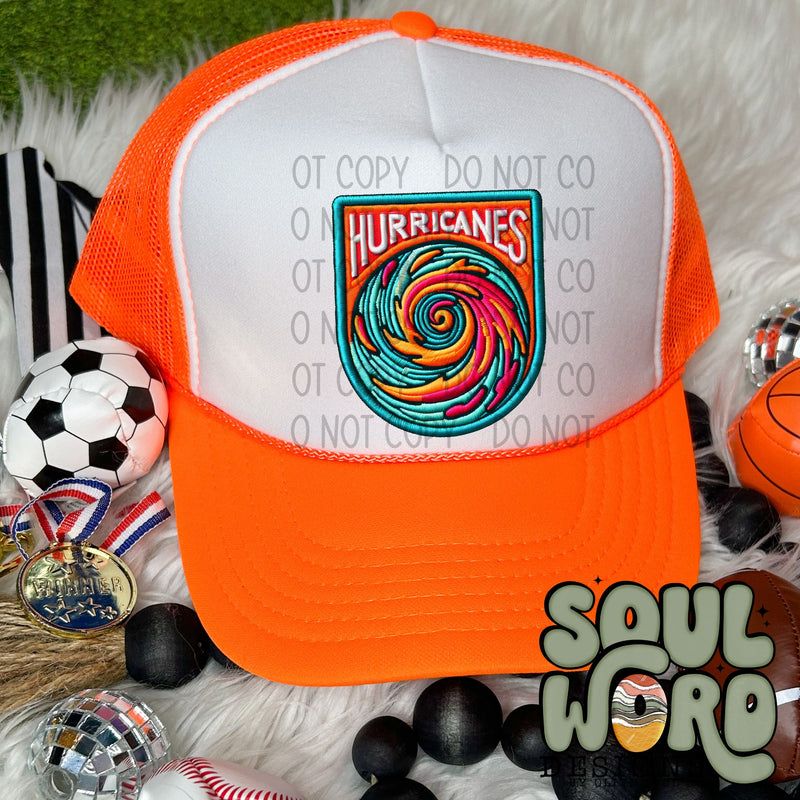 Neon Hat Patch Faux Embroidered Hurricanes Mascot - DIGITAL DOWNLOAD