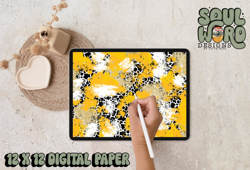 Athletic Gold Gold Spots Mashup-12x12 Digital Paper Design - DIGITAL DOWNLOAD