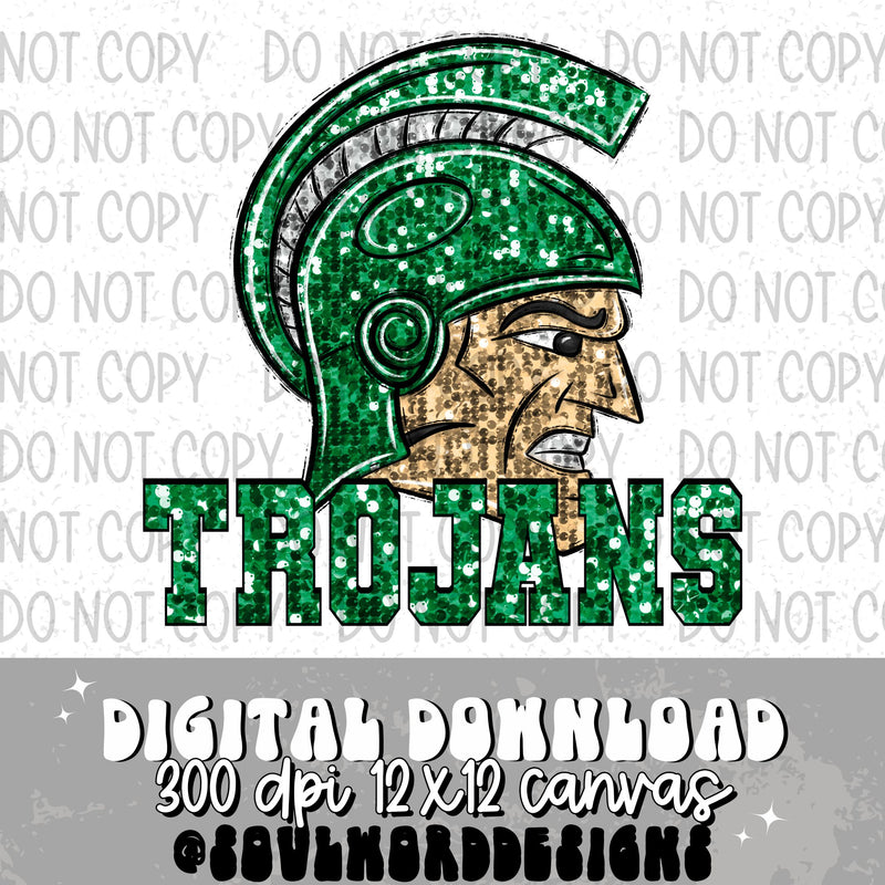 Trojans Sequin Mascot - DIGITAL DOWNLOAD