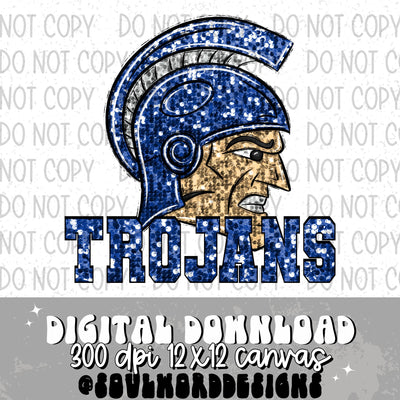 Trojans Sequin Mascot - DIGITAL DOWNLOAD