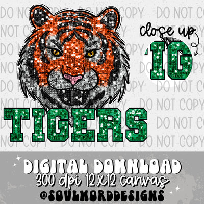 Tigers Sequin Mascot - DIGITAL DOWNLOAD