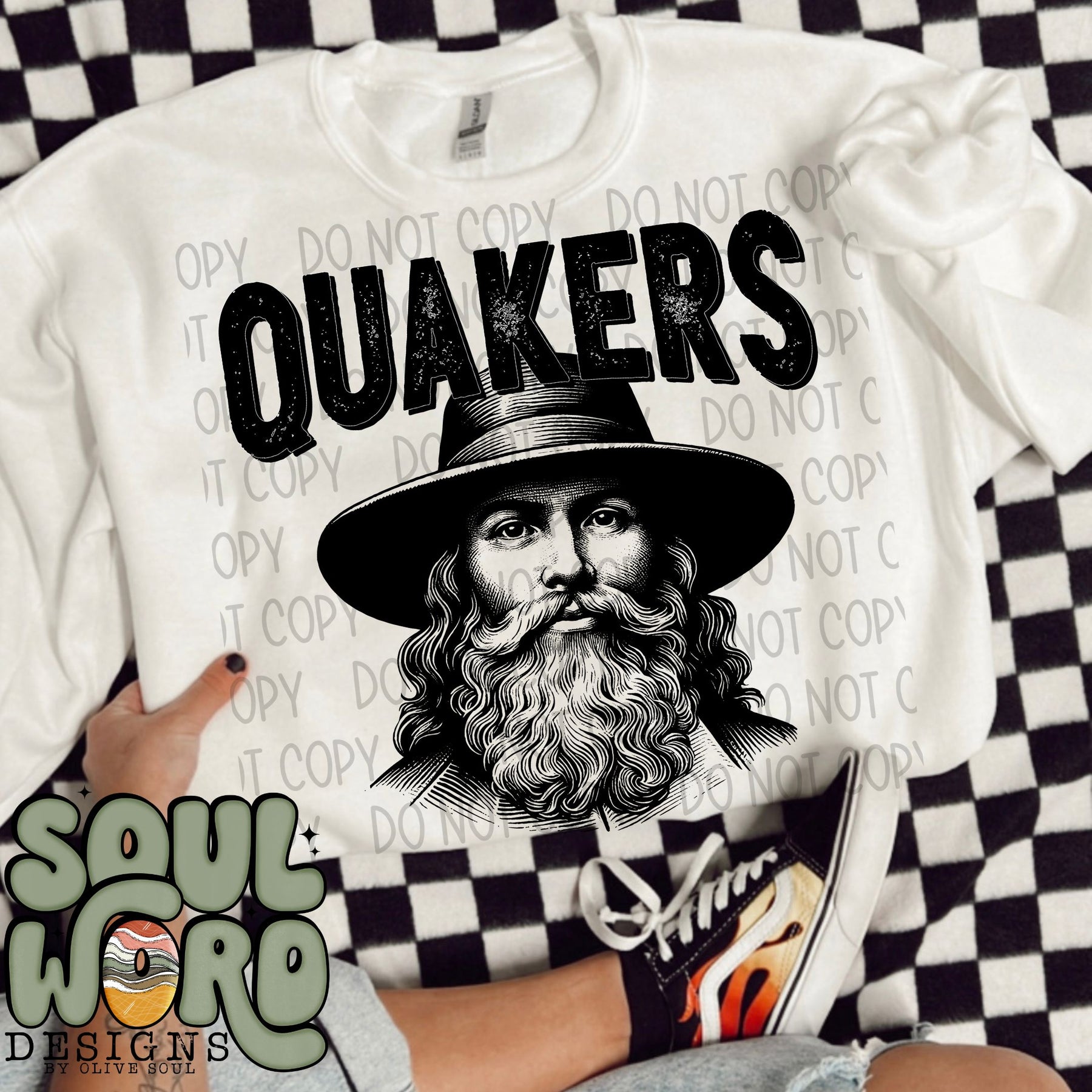 Quaker Merch Quakers Mascot Black & White - DIGITAL DOWNLOAD – Olive Soul