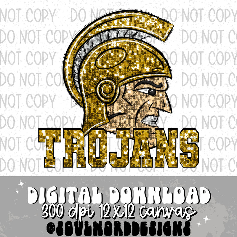 Trojans Sequin Mascot - DIGITAL DOWNLOAD