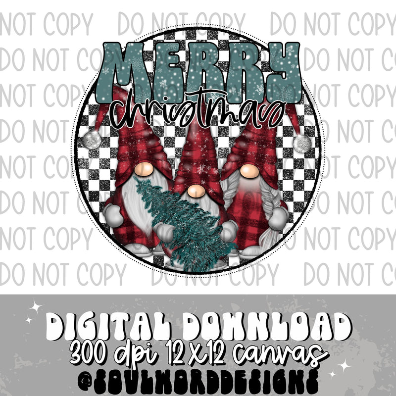 Merry Christmas Red Gnomes - DIGITAL DOWNLOAD