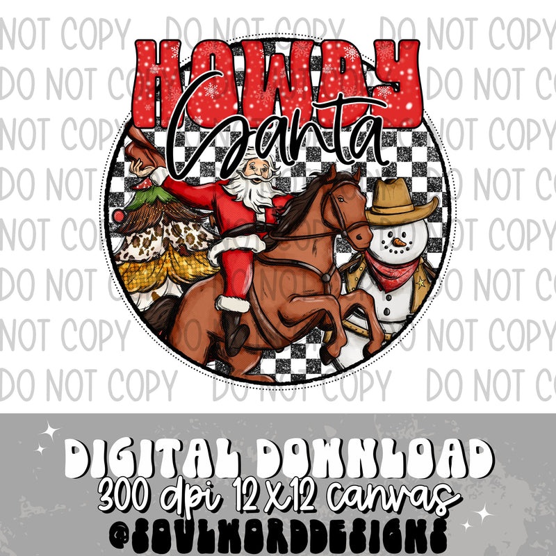 Howdy Santa Western Christmas - DIGITAL DOWNLOAD