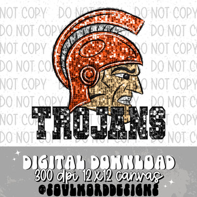 Trojans Sequin Mascot - DIGITAL DOWNLOAD