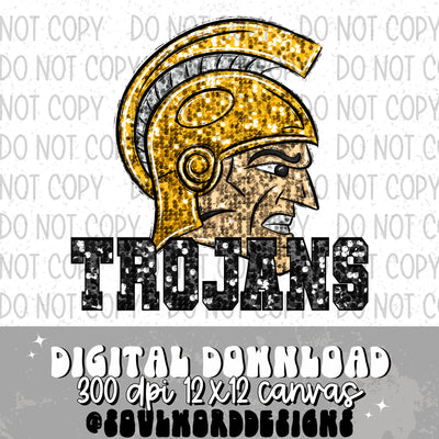 Trojans Sequin Mascot - DIGITAL DOWNLOAD