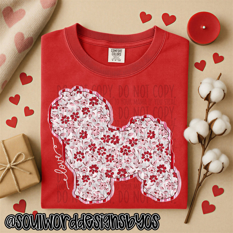 Valentine Faux Quilted Dogs - DIGITAL DOWNLOAD