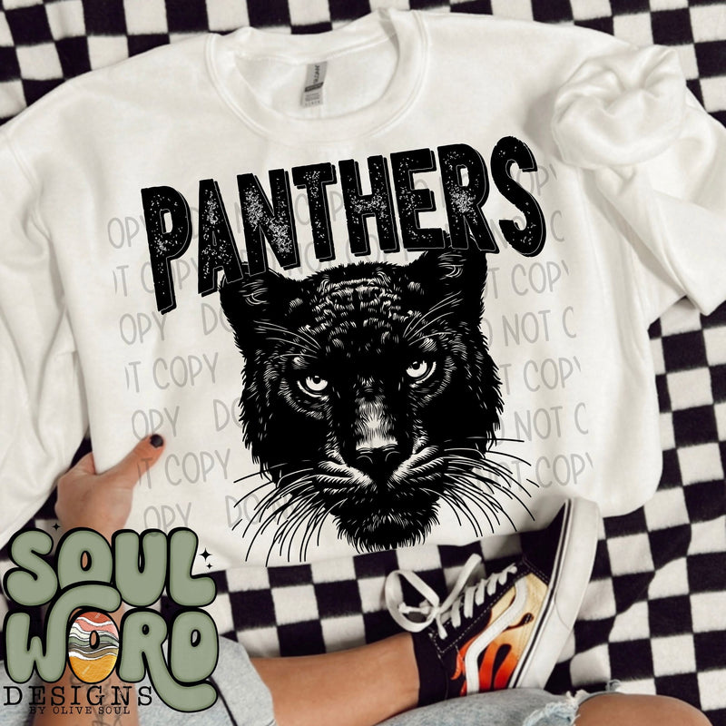 Panthers Mascot Black & White - DIGITAL DOWNLOAD
