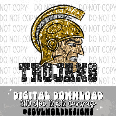 Trojans Sequin Mascot - DIGITAL DOWNLOAD