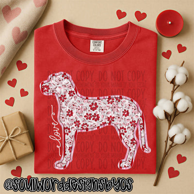 Valentine Faux Quilted Dogs - DIGITAL DOWNLOAD
