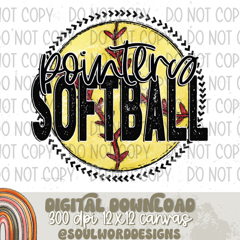 Pointers Softball Circle Mascot - DIGITAL DOWNLOAD