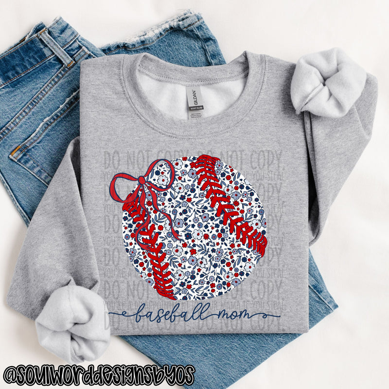 CUSTOM Baseball Coquette Floral - DIGITAL DOWNLOAD