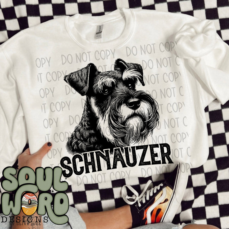 Schnauzer Dog Portrait Single Color - DIGITAL DOWNLOAD