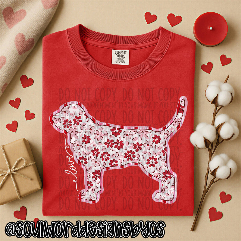 Valentine Faux Quilted Dogs - DIGITAL DOWNLOAD