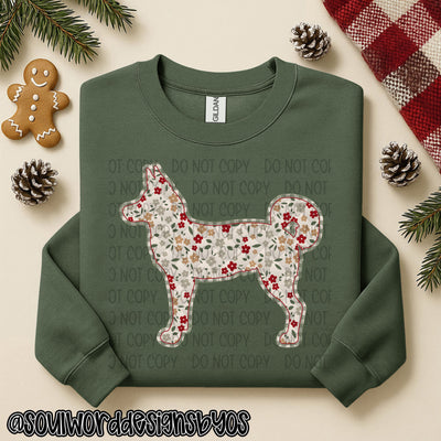 Christmas Faux Quilted Dogs Round 3 - DIGITAL DOWNLOAD