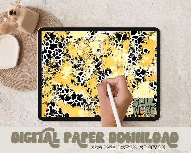 Yellow Hue Mashup 12x12 Digital Paper Design - DIGITAL DOWNLOAD